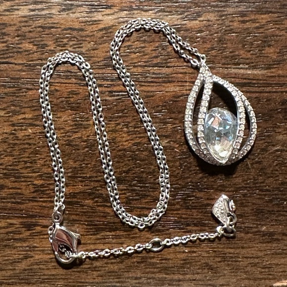 Swarovski Crystal Teardrop Pendant Necklace - Picture 7 of 7
